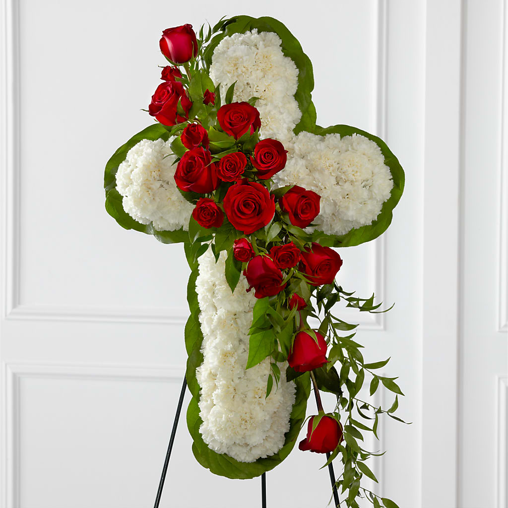 Floral Cross Easel – QUASTHOFF'S FLOWERS, River Grove IL