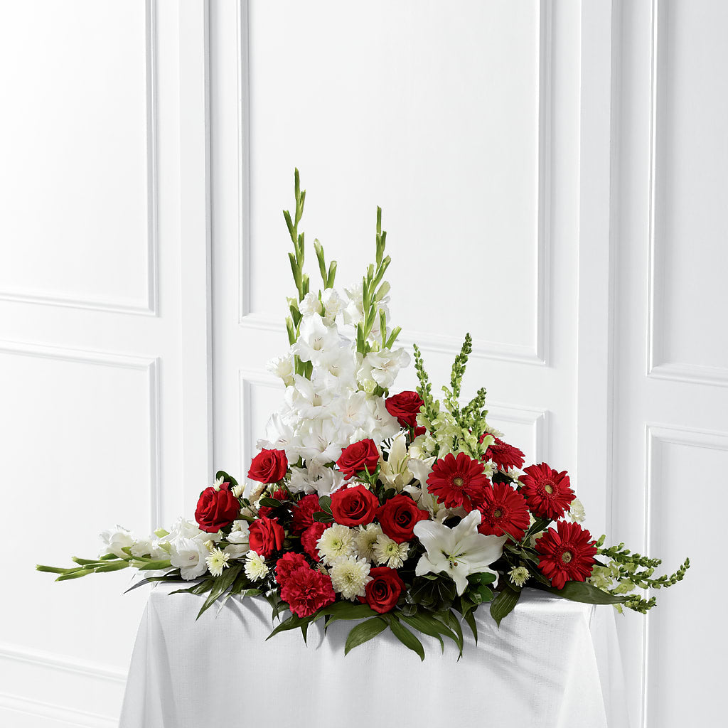 Crimson & White Arrangement – QUASTHOFF'S FLOWERS, River Grove IL