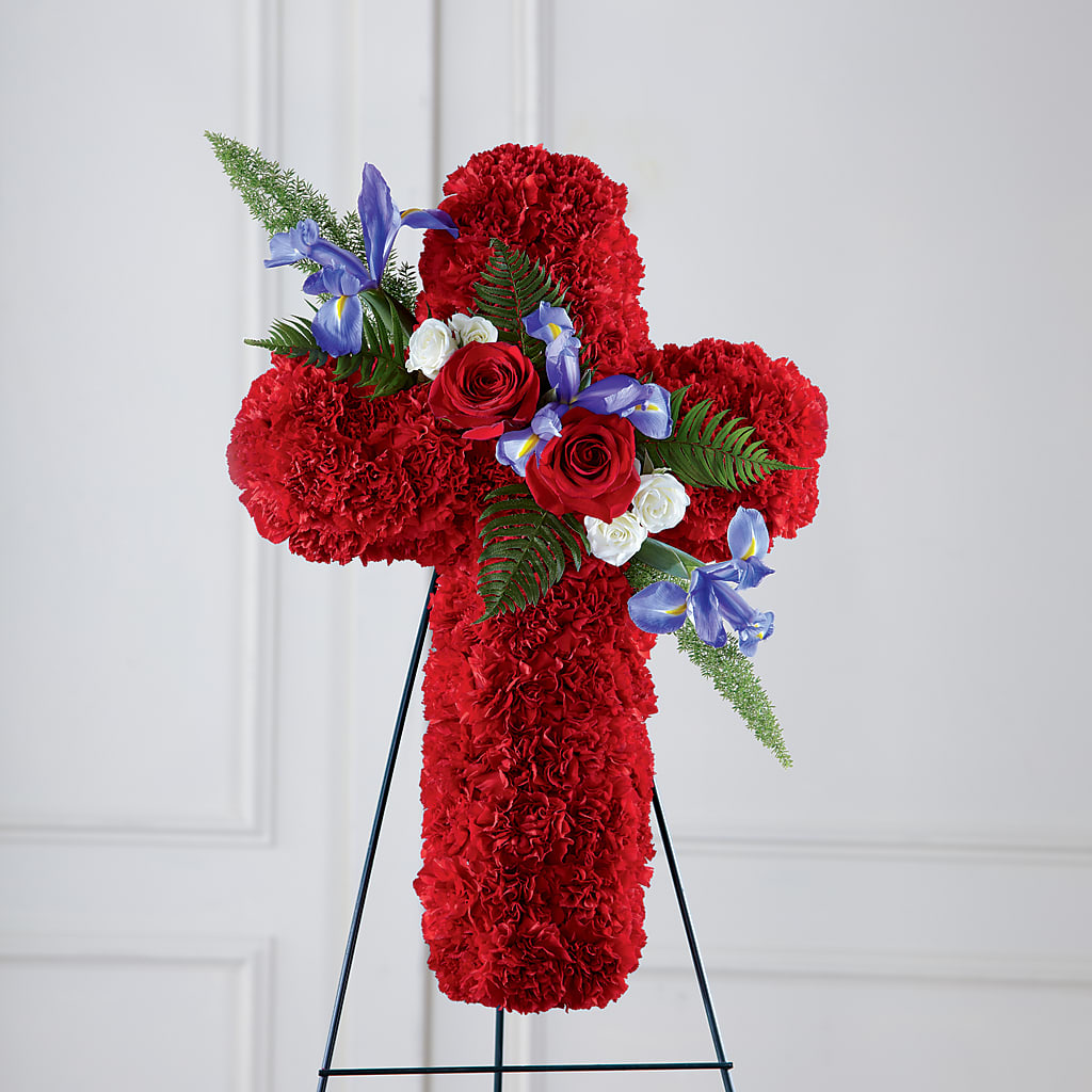 Faithful Hero Floral Cross – QUASTHOFF'S FLOWERS, River Grove IL