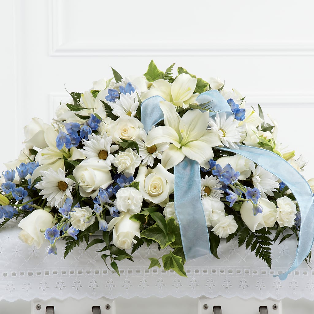 Tender Treasure Casket Spray – QUASTHOFF'S FLOWERS, River Grove IL