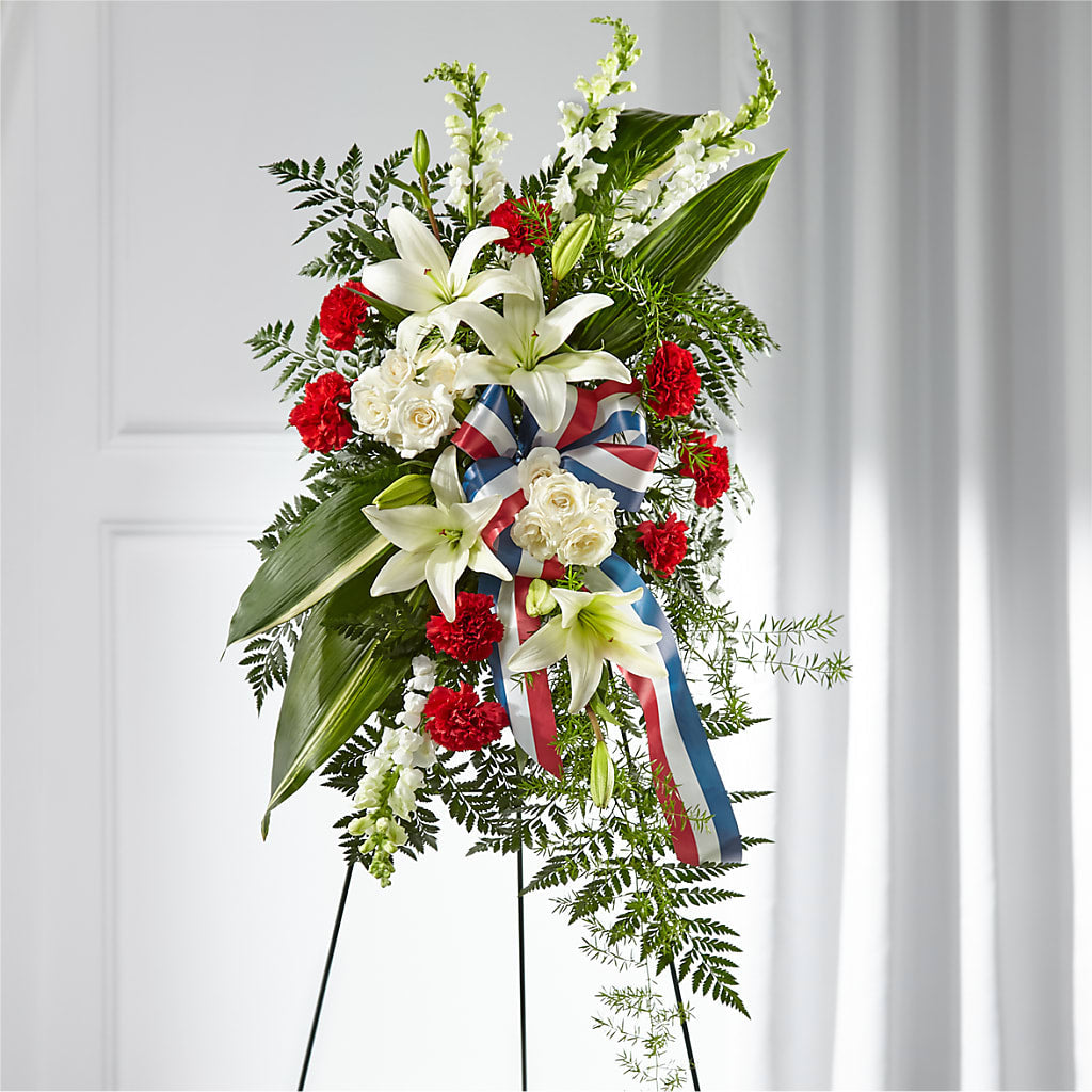 Stars of Life Standing Spray – QUASTHOFF'S FLOWERS, River Grove IL
