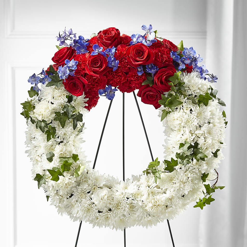 Patriotic Passion Wreath – QUASTHOFF'S FLOWERS, River Grove IL