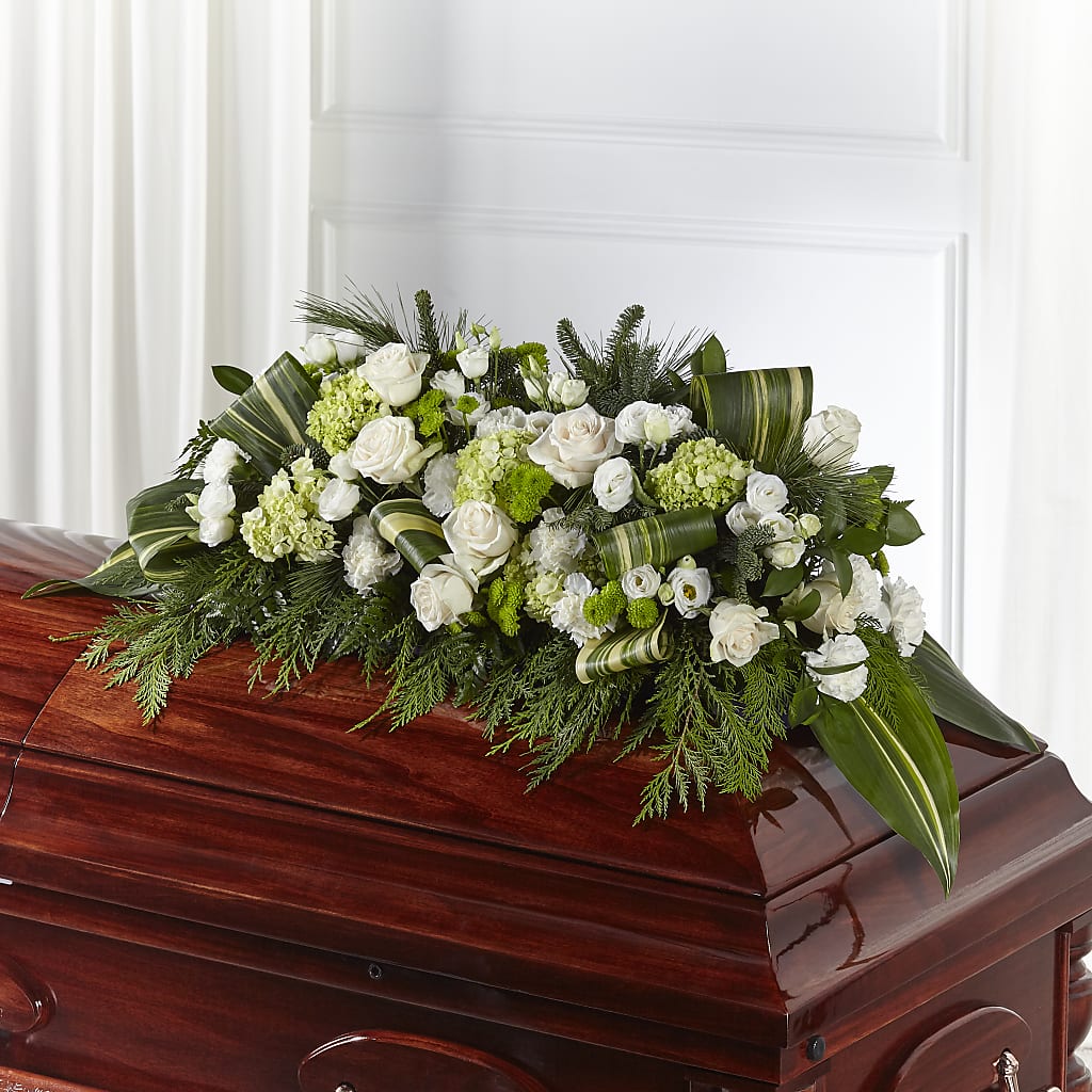 Hopeful Gesture Casket Spray – QUASTHOFF'S FLOWERS, River Grove IL