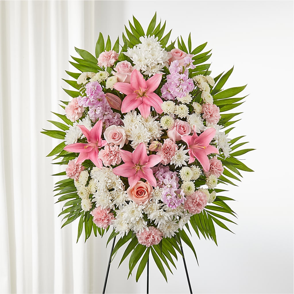 Offering Solace Standing Spray – QUASTHOFF'S FLOWERS, River Grove IL