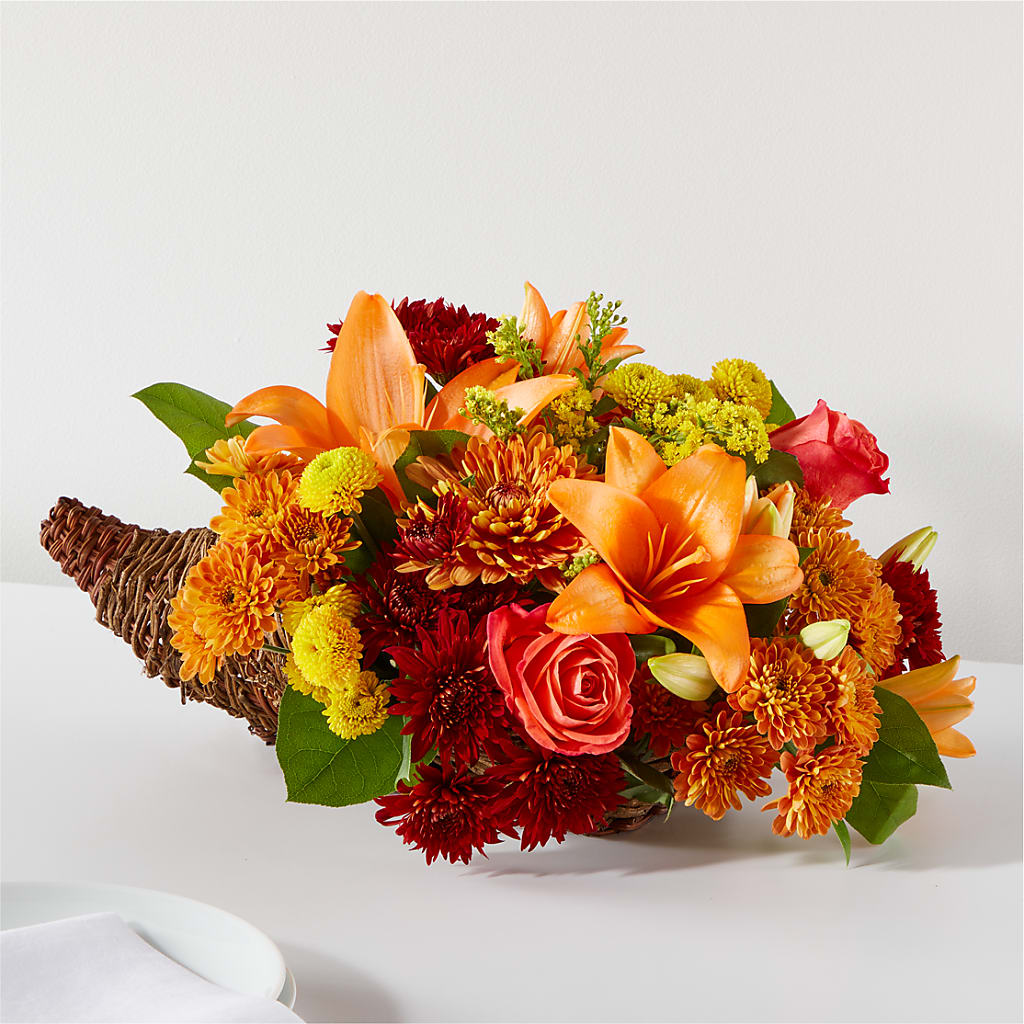 Bouquet of Blessings Cornucopia – QUASTHOFF'S FLOWERS, River Grove IL