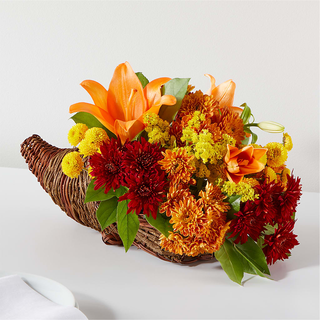 Bouquet of Blessings Cornucopia – QUASTHOFF'S FLOWERS, River Grove IL