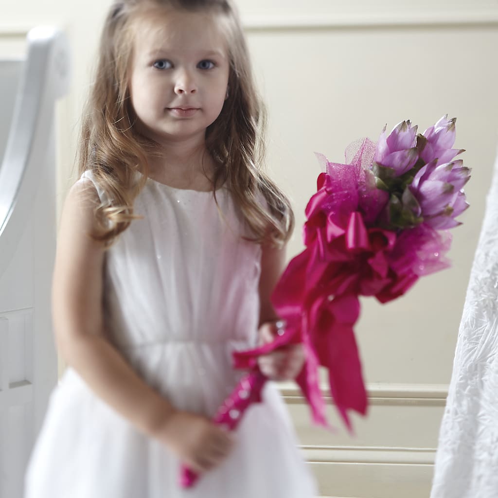 Sparkle Pink Flower Girl Bouquet – QUASTHOFF'S FLOWERS, River Grove IL