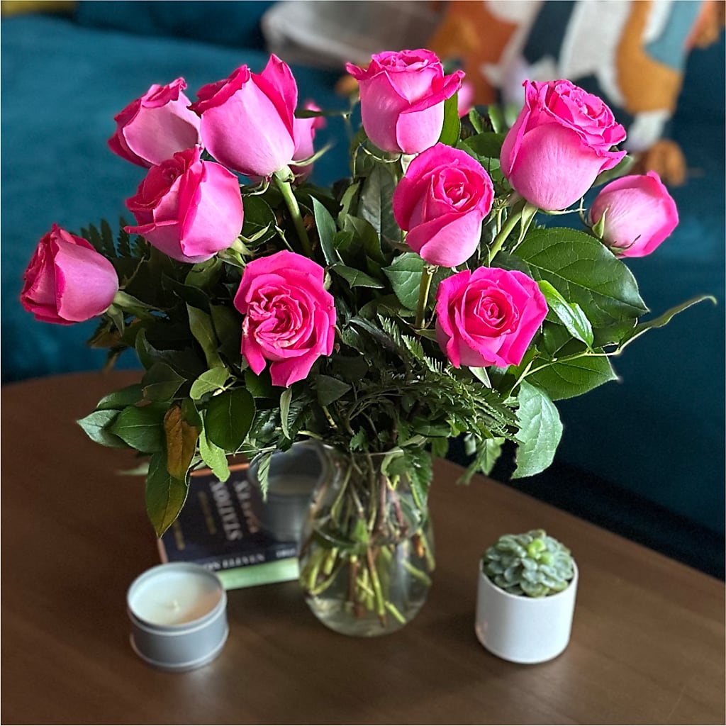 Long Stem Pink Rose Bouquet – QUASTHOFF'S FLOWERS, River Grove IL