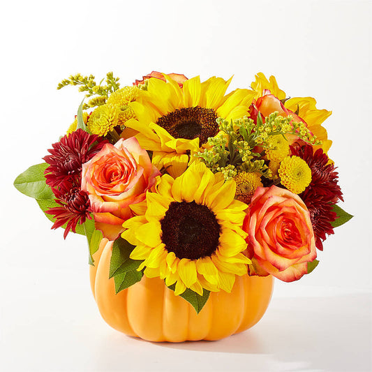 Golden Gourd Pumpkin Bouquet – QUASTHOFF'S FLOWERS, River Grove IL