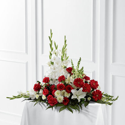 Crimson & White Arrangement – QUASTHOFF'S FLOWERS, River Grove IL