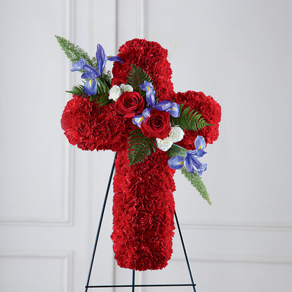 Faithful Hero Floral Cross – QUASTHOFF'S FLOWERS, River Grove IL