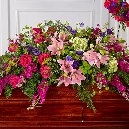 Radiant Tribute Casket Spray – QUASTHOFF'S FLOWERS, River Grove IL