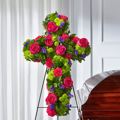 Tribute Rose Floral Cross – QUASTHOFF'S FLOWERS, River Grove IL