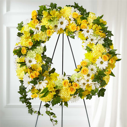 Golden Remembrance Wreath – QUASTHOFF'S FLOWERS, River Grove IL