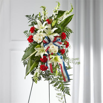 Stars of Life Standing Spray – QUASTHOFF'S FLOWERS, River Grove IL