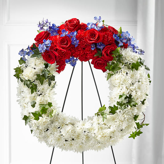 Patriotic Passion Wreath – QUASTHOFF'S FLOWERS, River Grove IL