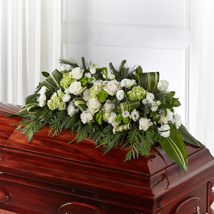 Hopeful Gesture Casket Spray – QUASTHOFF'S FLOWERS, River Grove IL
