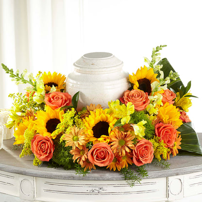 Faithful Sunflower Cremation Adornment – QUASTHOFF'S FLOWERS, River Grove IL