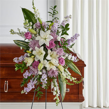 Grateful Hearts Standing Spray – QUASTHOFF'S FLOWERS, River Grove IL