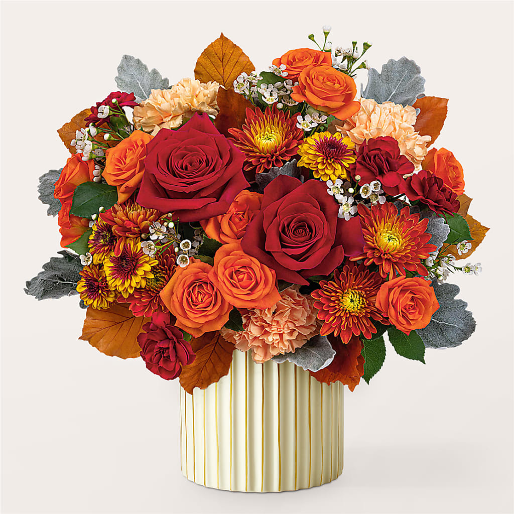Merlot Bouquet with Ivory Vase – QUASTHOFF'S FLOWERS, River Grove IL