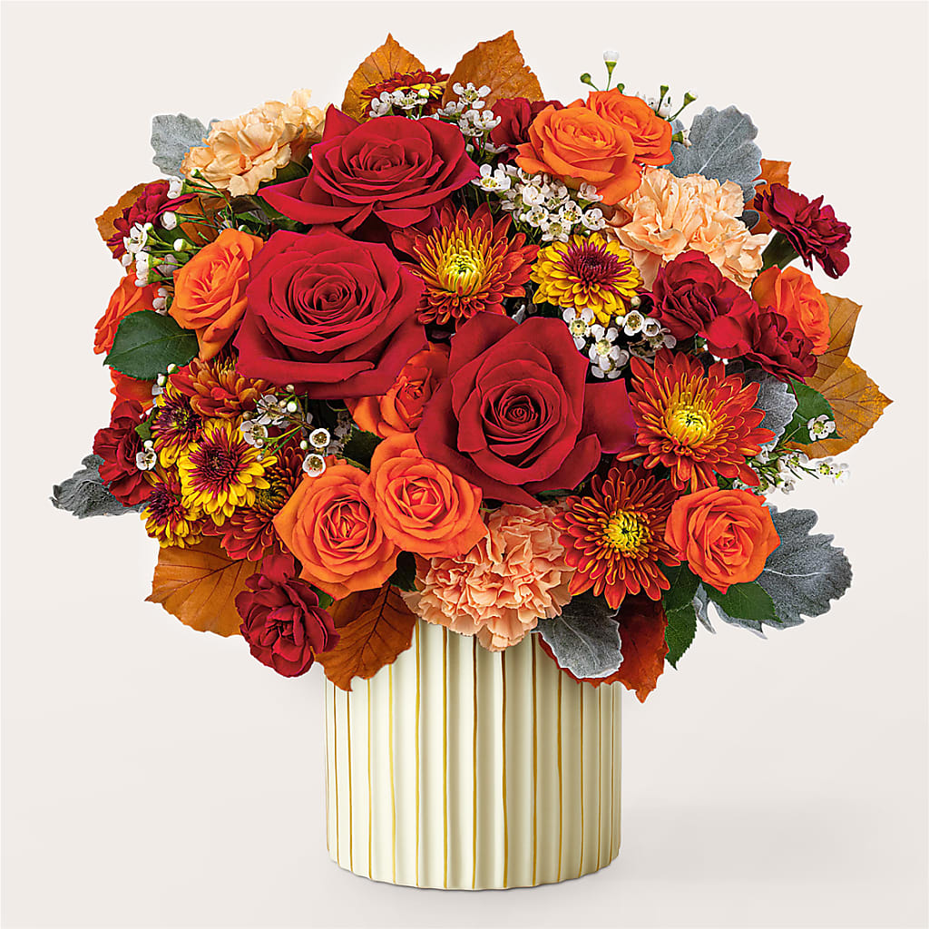 Merlot Bouquet with Ivory Vase – QUASTHOFF'S FLOWERS, River Grove IL