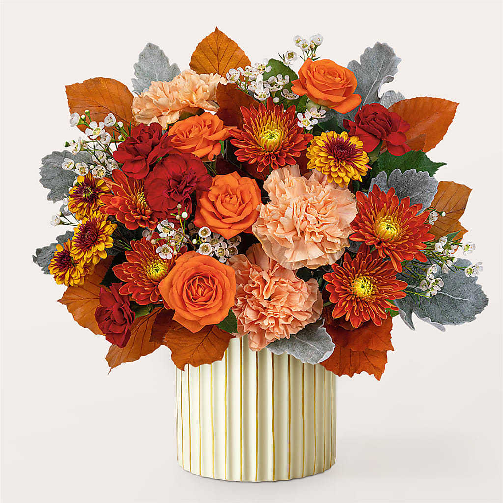 Merlot Bouquet with Ivory Vase – QUASTHOFF'S FLOWERS, River Grove IL