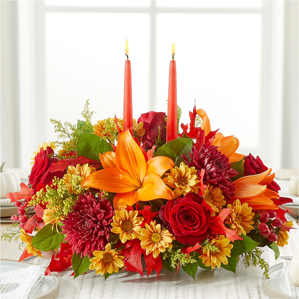 Autumn's Embrace Centerpiece – QUASTHOFF'S FLOWERS, River Grove IL