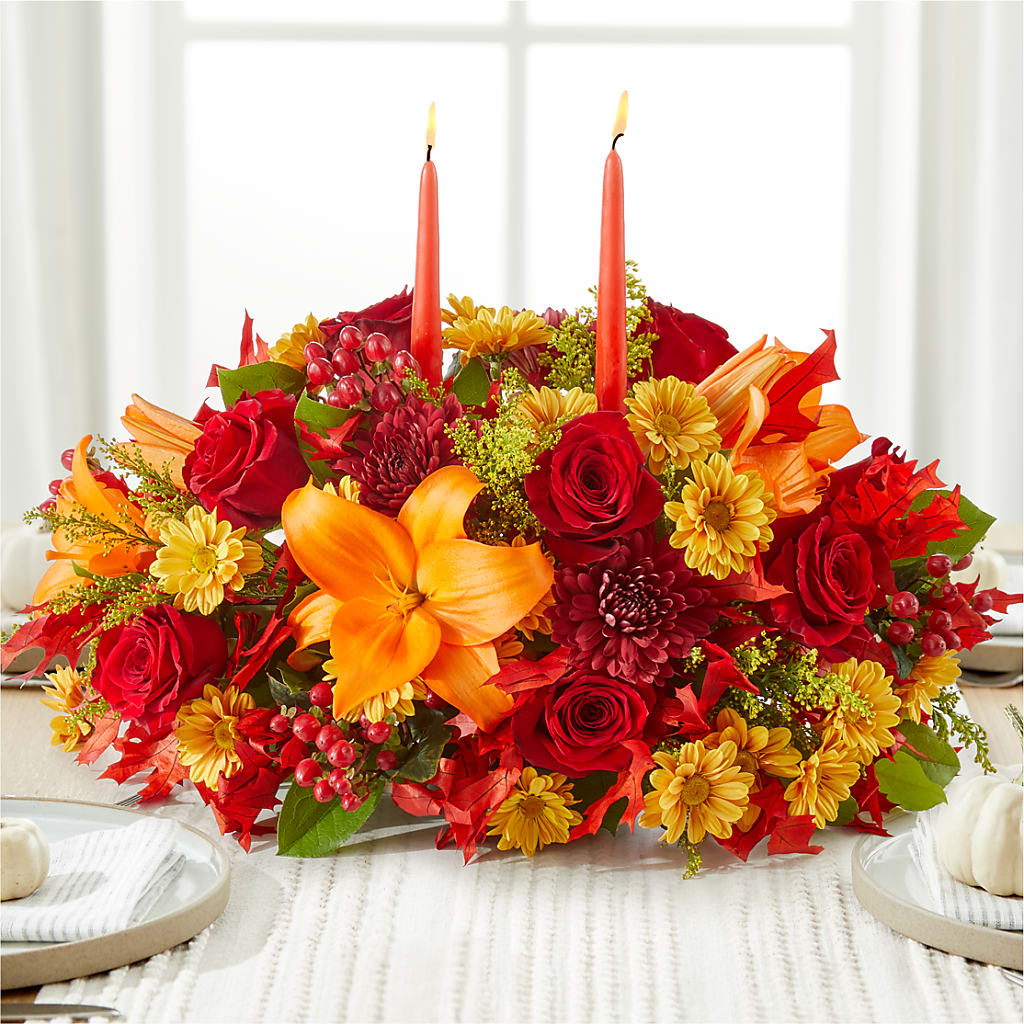 Autumn's Embrace Centerpiece – QUASTHOFF'S FLOWERS, River Grove IL