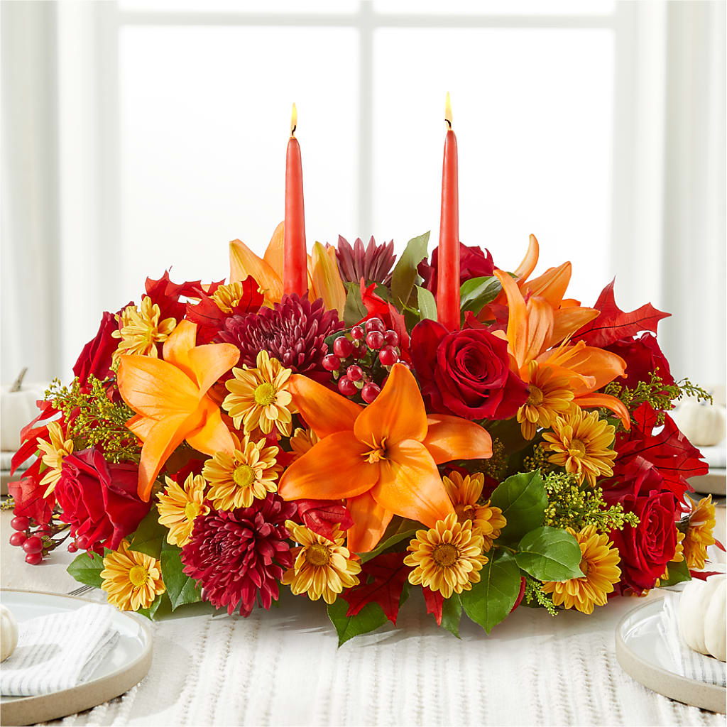 Autumn's Embrace Centerpiece – QUASTHOFF'S FLOWERS, River Grove IL