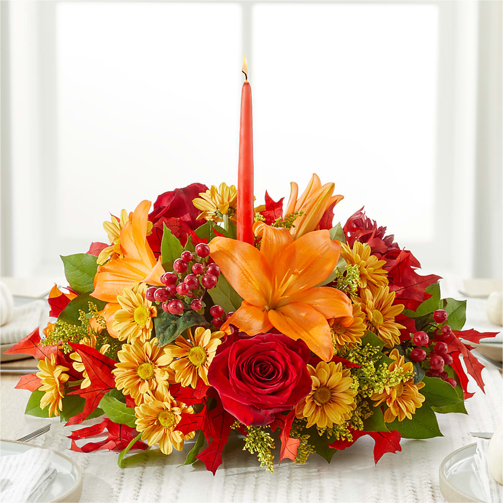 Autumn's Embrace Centerpiece – QUASTHOFF'S FLOWERS, River Grove IL