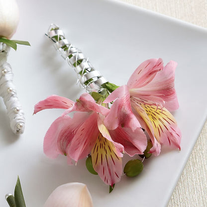 Pink Peruvian Lily Boutonniere – QUASTHOFF'S FLOWERS, River Grove IL