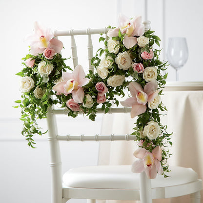 Orchid Rose Chair Décor – QUASTHOFF'S FLOWERS, River Grove IL