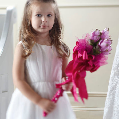 Sparkle Pink Flower Girl Bouquet – QUASTHOFF'S FLOWERS, River Grove IL