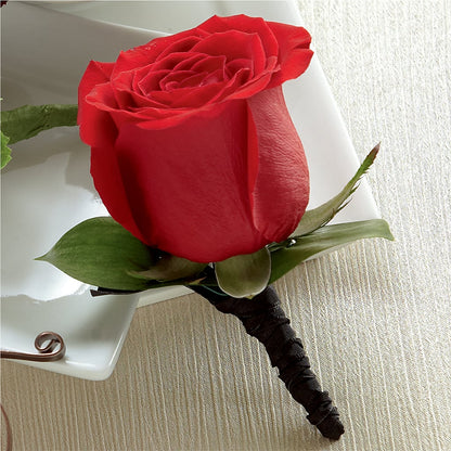Red Rose Boutonniere – QUASTHOFF'S FLOWERS, River Grove IL